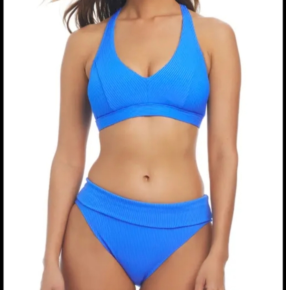 Bleu Rod Beattie Underwire 36DD Cup Bikini Top & Foldover Hipster Bottom Size 12 - Picture 1 of 13